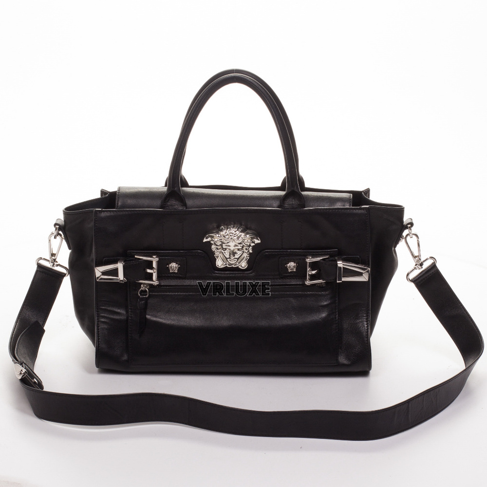 VERSACE Palazzo Buckle Donna Day Black Tote